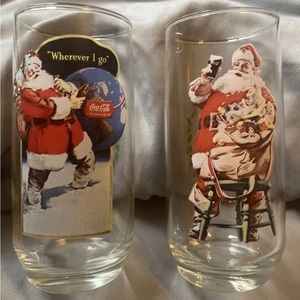 Haddon Sundblom Santa Claus glasses. Set of 2.